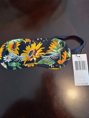 Vera Bradley Floral Sunflower Sleep Mask - Black, Yellow, Green, Orange